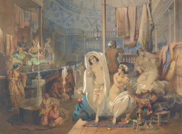  Amadeo Oil Painting - In the Hammam Amadeo Preziosi Neoclassicism Romanticism